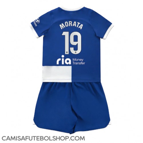 Camisa de time de futebol Atletico Madrid Alvaro Morata #19 Replicas 2º Equipamento Infantil 2023-24 Manga Curta (+ Calças curtas)